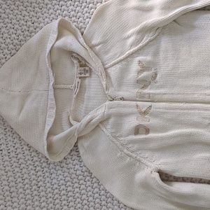 DKNY zip sweater, cream hoodie, size L (fits like M)
